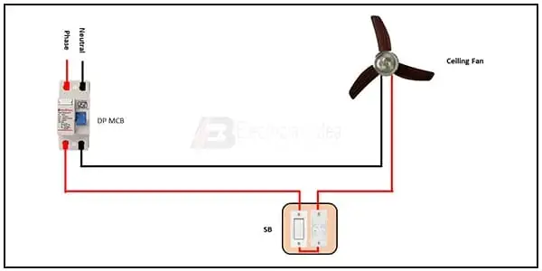 Diagram of Ceiling Fan Regulator Connection wiring: