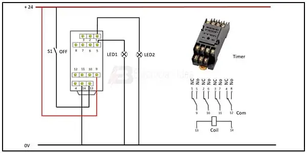 Diagram of Single Phase Timer Power Pin wiring: