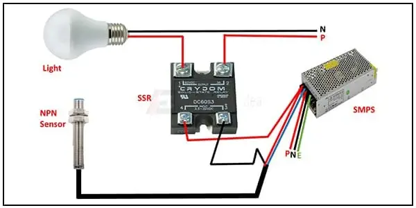 Diagram of SSR Connection With Sensor wiring: